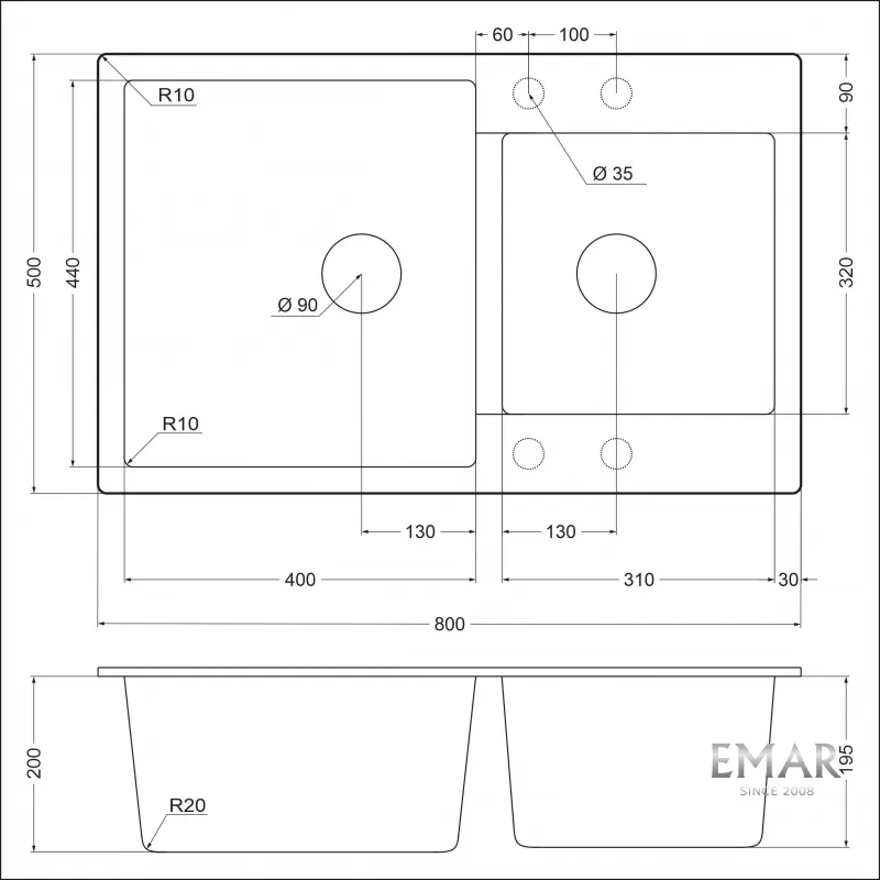 Мойка EMAR EMQ-2800.Q Морион (5)