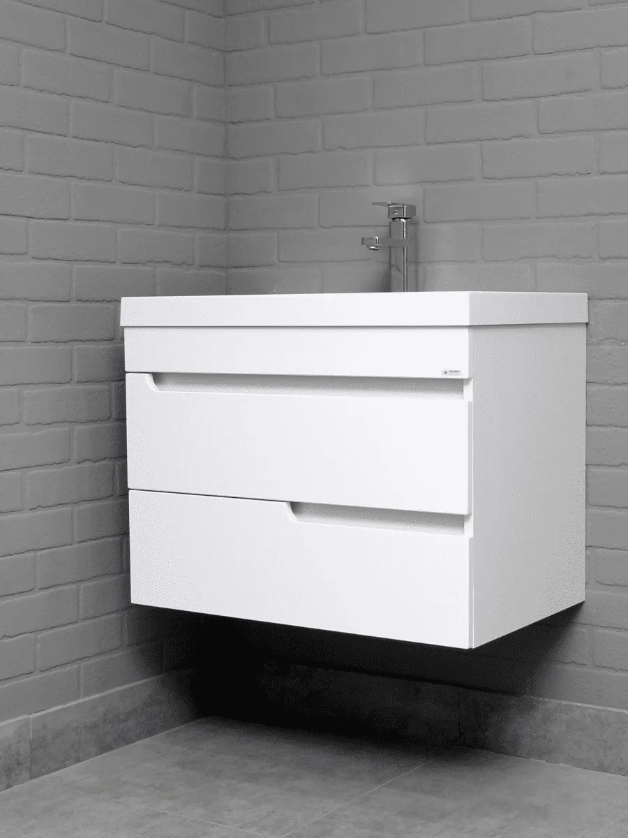 Тумба с раковиной АЙСБЕРГ Unit 70 Веста с двумя ящиками В2 (5)