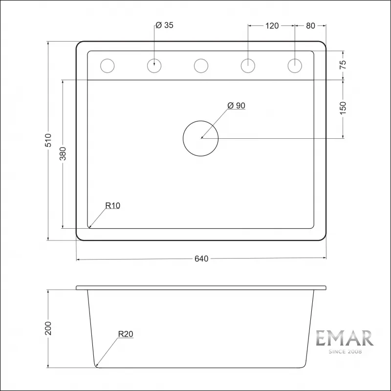 Мойка Emar EMQ-1640.Q Морион (4)