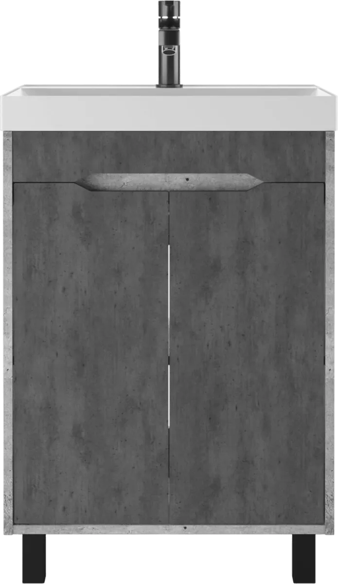 Тумба с раковиной Домино Unit 60 Лофт без ящика Бетон (2)