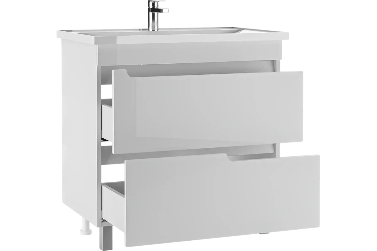Тумба с раковиной Айсберг NOVA 80 Веста с двумя ящиками В2 (4)