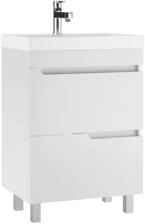 Тумба с раковиной Айсберг-Unit 60 Веста с двумя ящиками В2