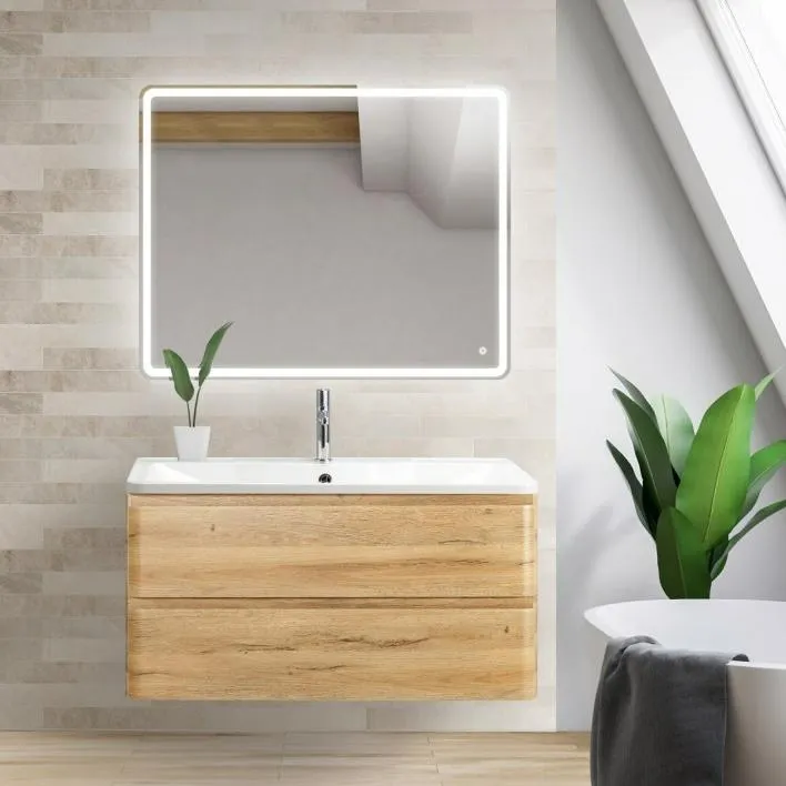 Тумба с раковиной подвесная BelBagno Albano 80 [Rovere Rustico, Матовая, Раковина BelBagno BB800/455