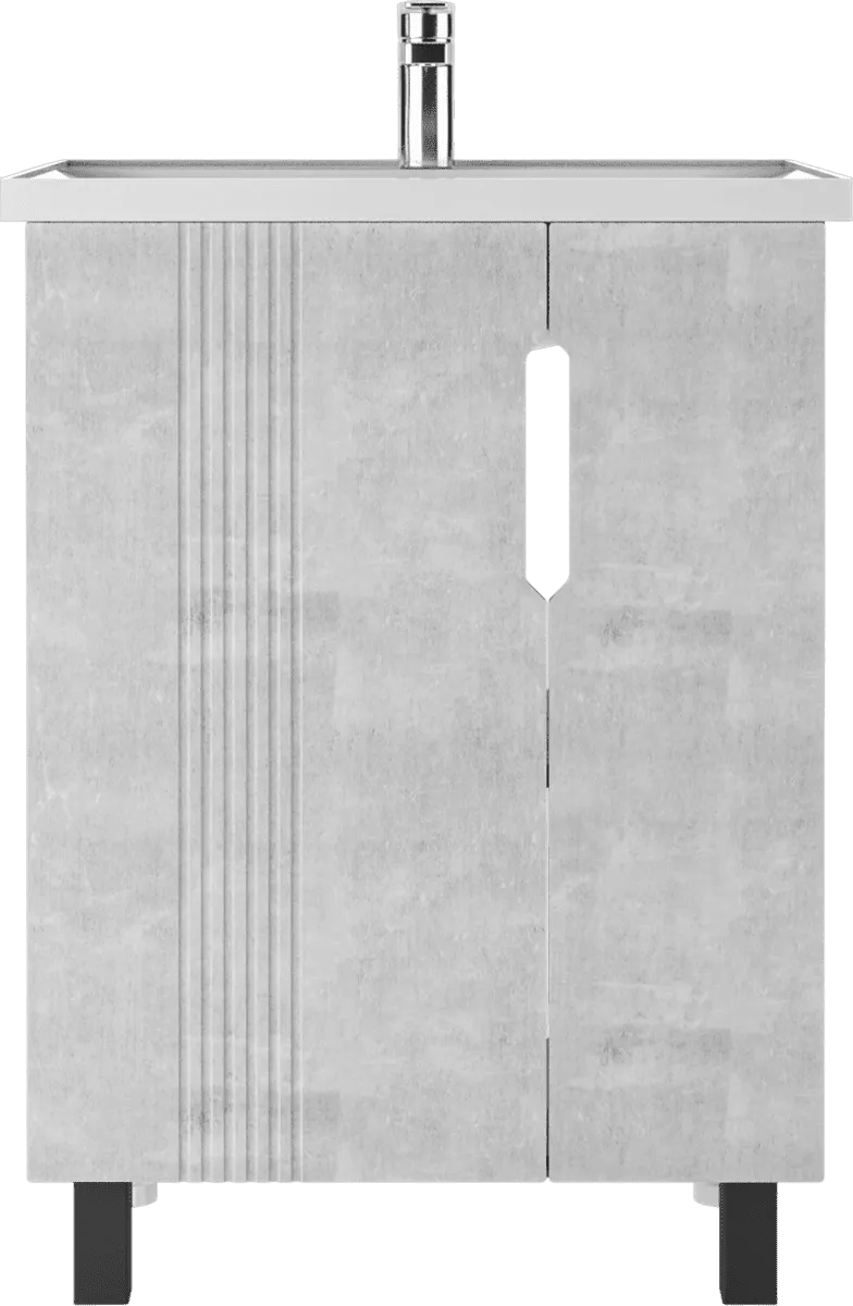 Тумба с раковиной АЙСБЕРГ НОВА 60 (Nova) Марта без ящика Бетон (2)