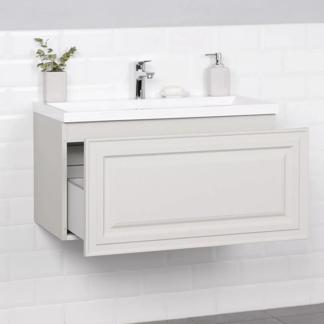 Тумба с раковиной подвесная Itana Verona 80 [Керамик, Матовая, Раковина Itana Natella 80, 4657773601