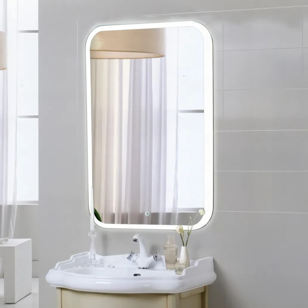 Зеркало с подсветкой Calypso Glamour Led 70x80 с подогревом [Прямоугольное, Сенсор, ЗЛП498]