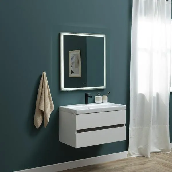 Тумба с раковиной подвесная Aquanet Беркли 80 [Белый, Глянец, Раковина Aquanet Беркли 80, 00254290]