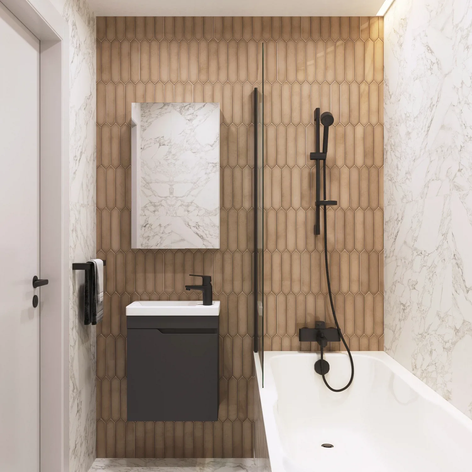 Тумба с раковиной подвесная Itana Alexa 45 графит (6)