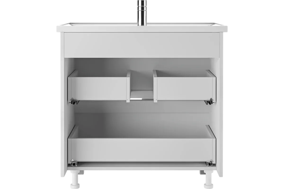 Тумба с раковиной Айсберг NOVA 80 Веста с двумя ящиками В2 (3)