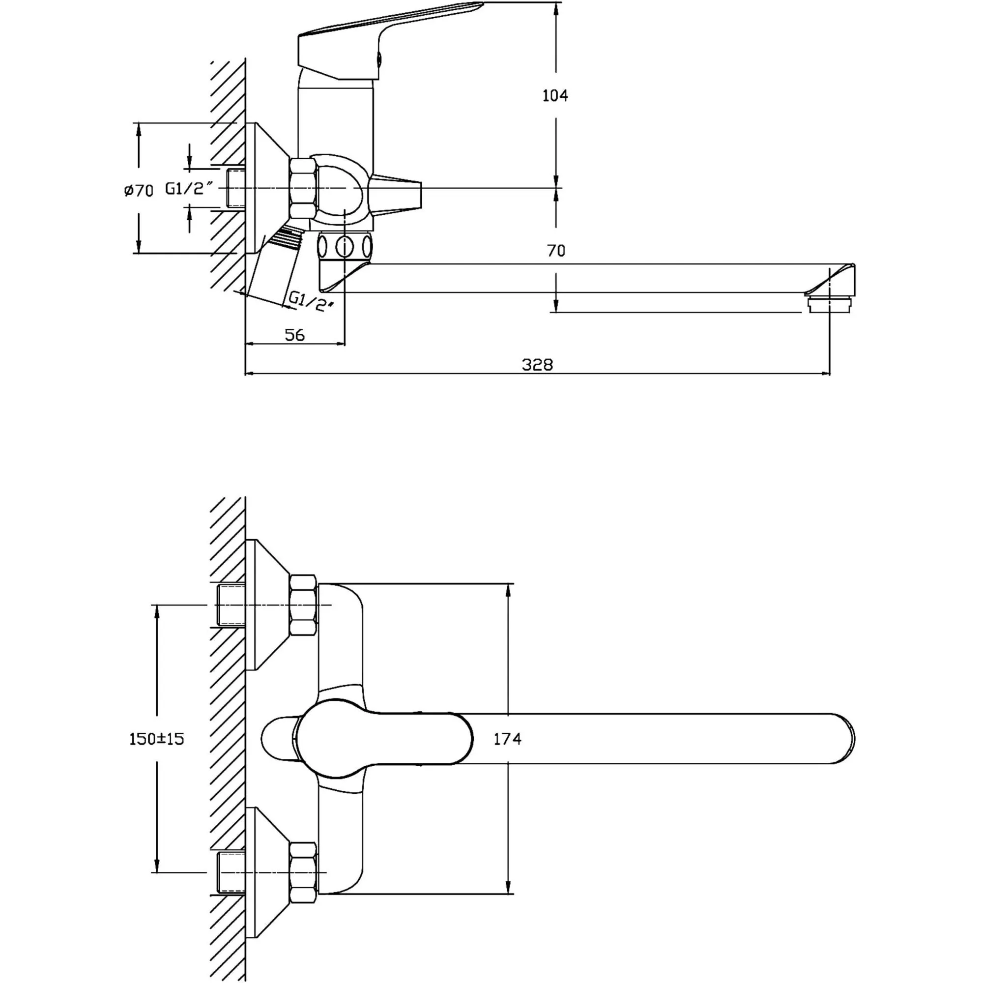 Смеситель для ванны Rush Crete CR3535-51 (3)