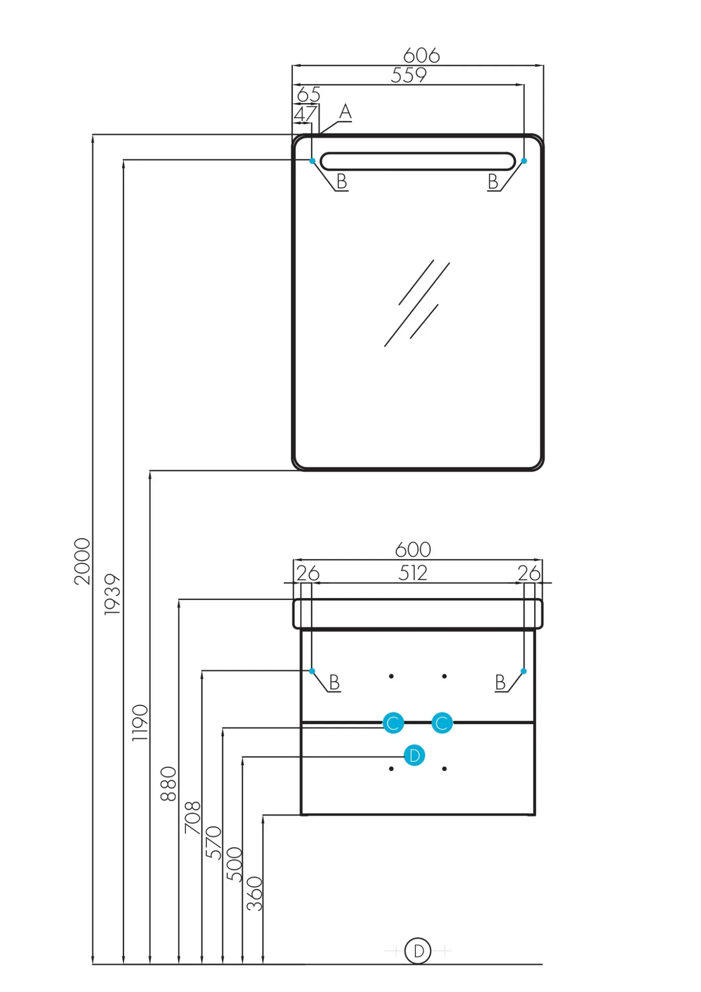 Тумба с раковиной AQUATON Америна 60 + Тигода 60 (5)