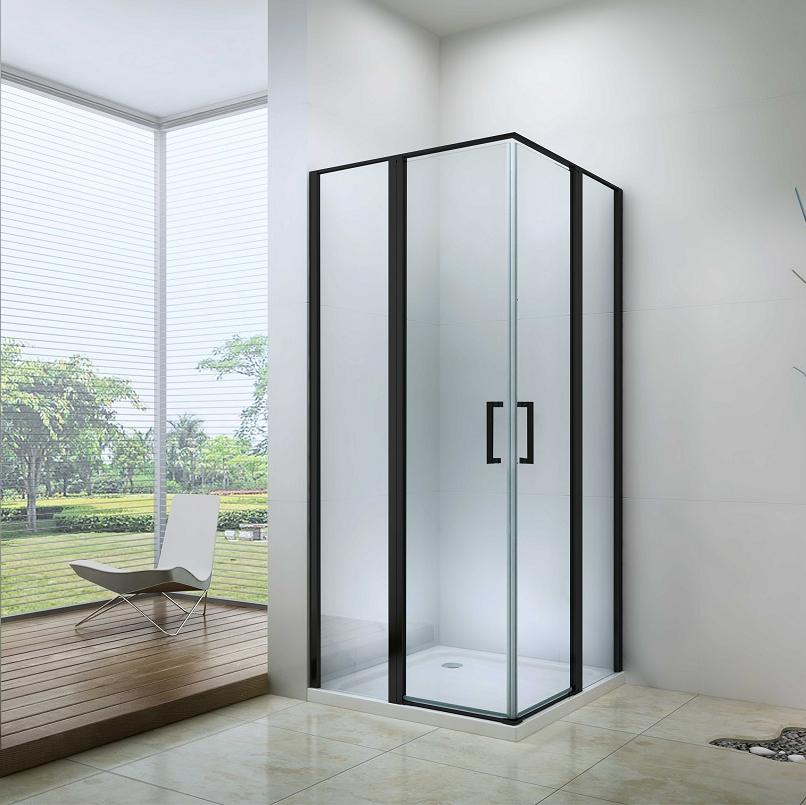 Душевое ограждение Idee ID-2019 [90x90x195 см, Квадрат, Прозрачное, пр.Черный, ID-2019]