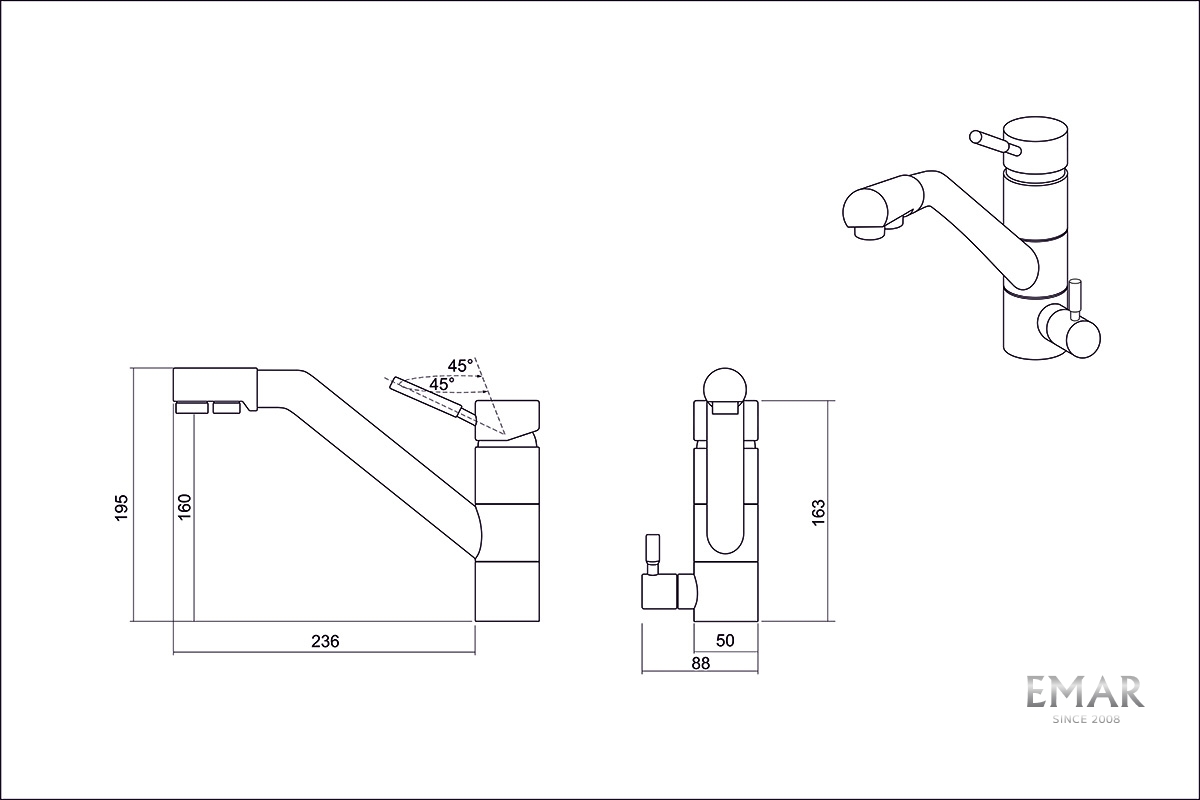 Смеситель для кухни EMAR EC-3008 (5)