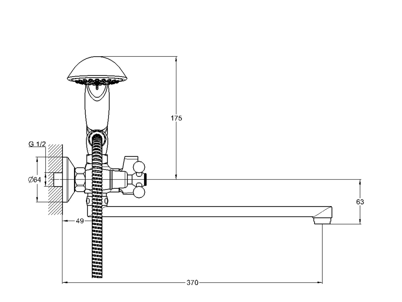 Смеситель для ванны G.Lauf QTZ7-A856 (2)