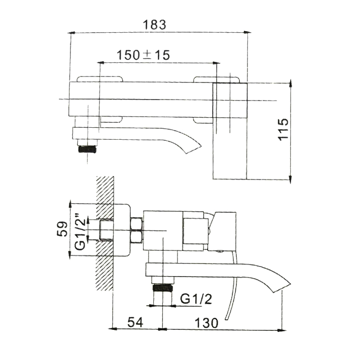 Смеситель для ванны Haiba HB60815 (2)