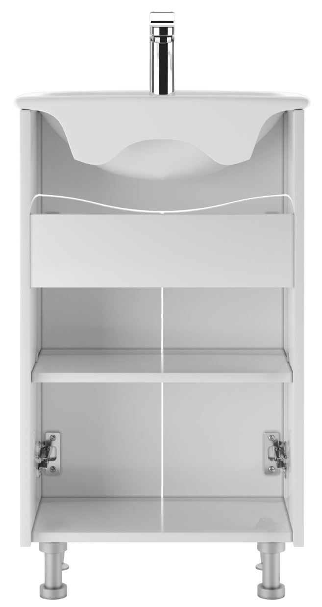 Тумба с раковиной Айсберг-Альфана 50 Волна без ящика (5)