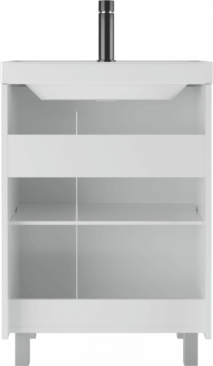 Тумба в раковиной Домино Classica 60 Graffo без ящика белый глянец (4)