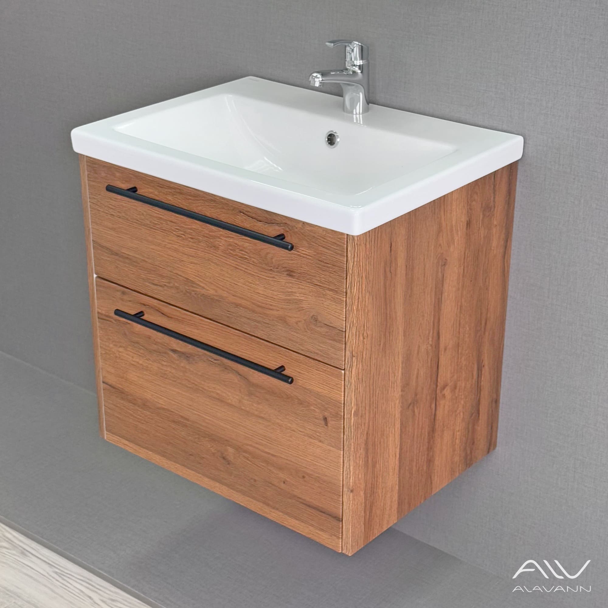 Тумба с раковиной Alavann-Rondo 60 дуб (3)