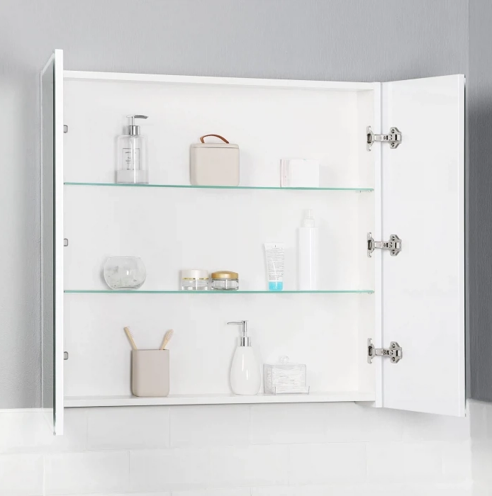 Зеркальный шкаф с подсветкой Itana Luce 80 Белый глянец (4)