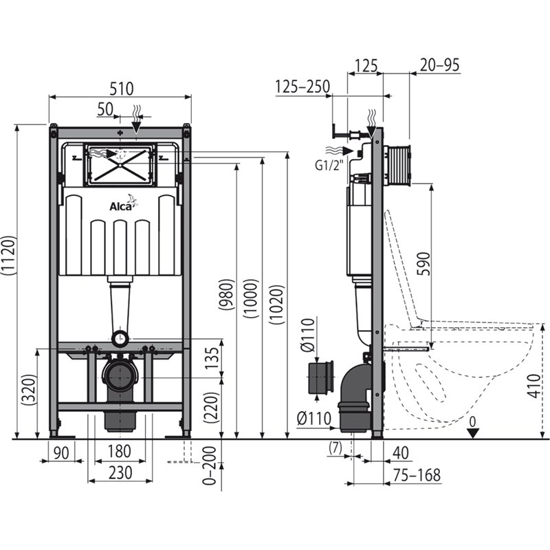 Инсталяция Alca Plast-AM1011120-E405551-W303901-M71-2