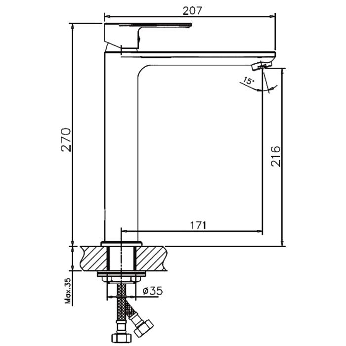 Смеситель для раковины Haiba-HB11505 (2)