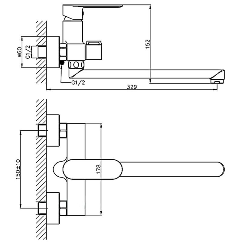 Смеситель для ванны Haiba-HB22590-7 (2)