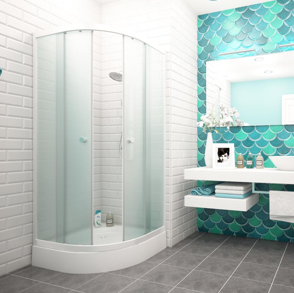 Душевое ограждение Метакам Classic [90x90x195 см, 1/4 круга, Матовое, пр.Белый, CLASS.90.195]