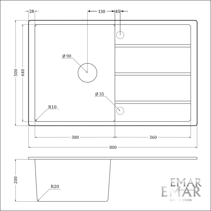 Мойка Emar-EMQ-1800.Q Морион (3)