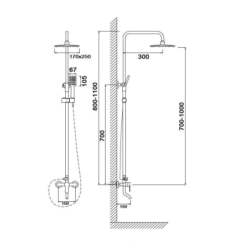 Душевая система Сантаком-Omega 7704, хром (5)