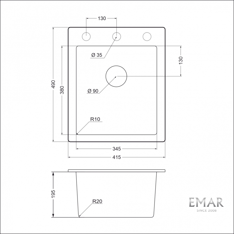 Мойка EMQ-1415.Q Антрацит (2)