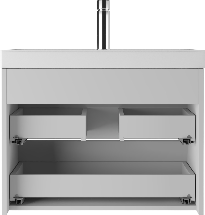 Тумба с раковиной подвесная Айсберг-Unit 70 Бриз с двумя ящиками В2 (4)