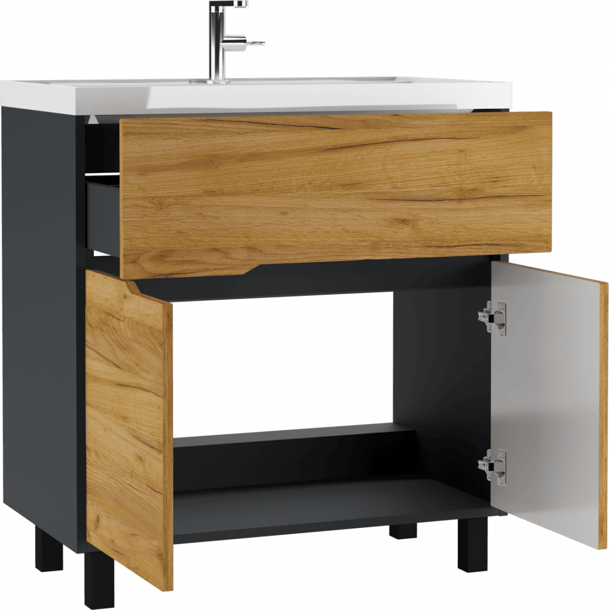 Тумба с раковиной Домино Classica 80 Karat Вотан В1 (3)