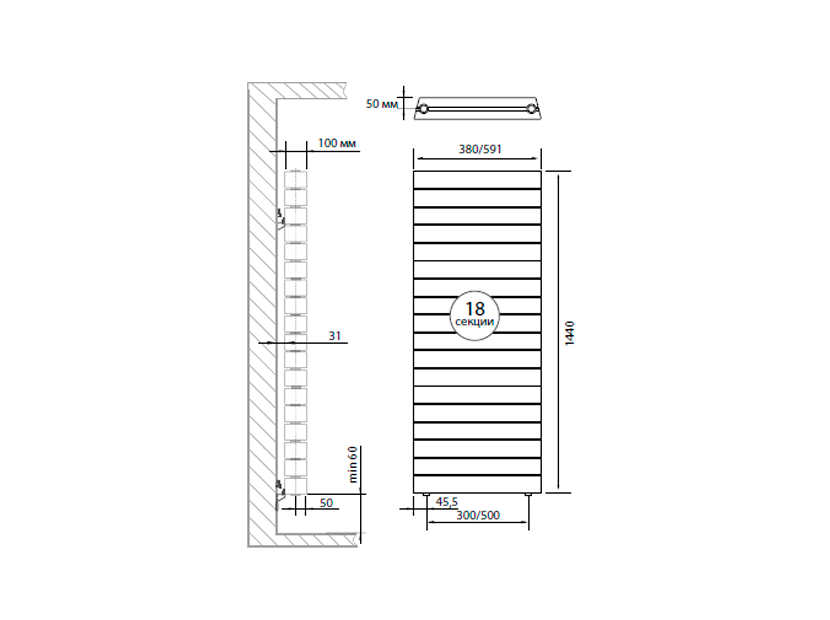 Радиатор Royal Thermo PianoForte Tower Noir Sable - 18 секц (3)