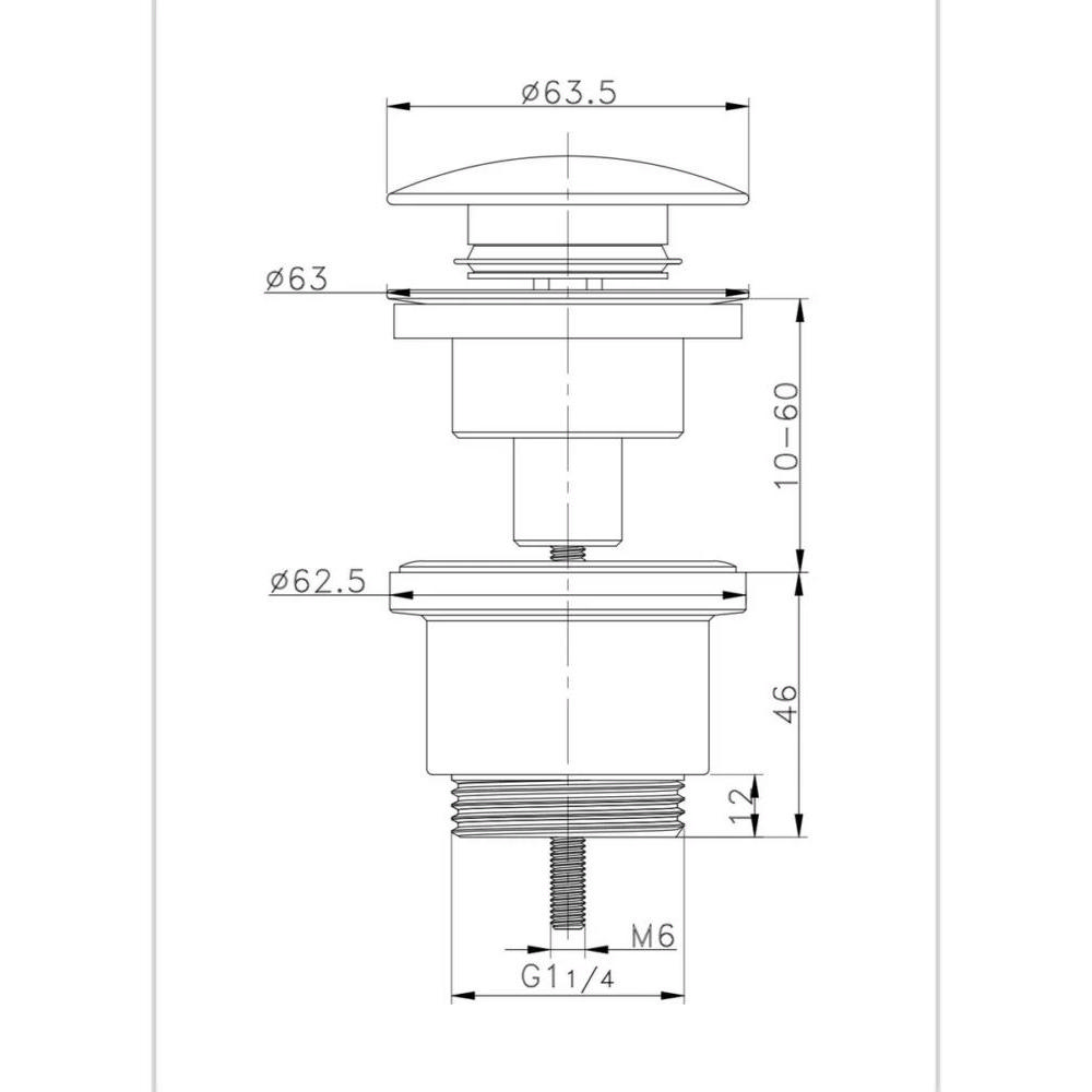 Донный клапан для раковины Raglo R600.01 хром (2)