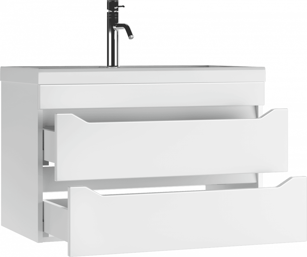 Тумба с раковиной Айсберг Bazis 80 Ева с двумя ящиками В2 (3)