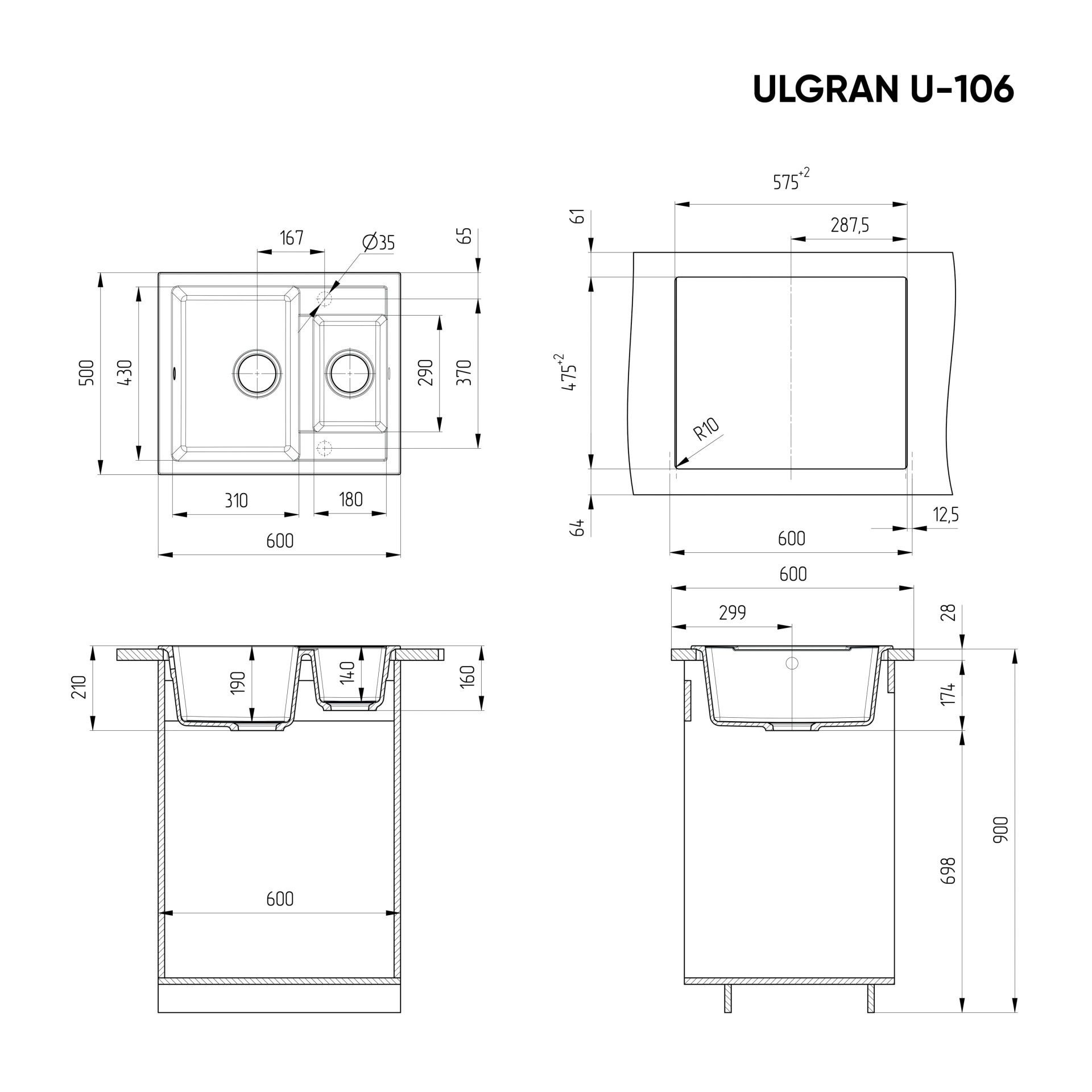 Мойка Ulgran 106-331 (2)