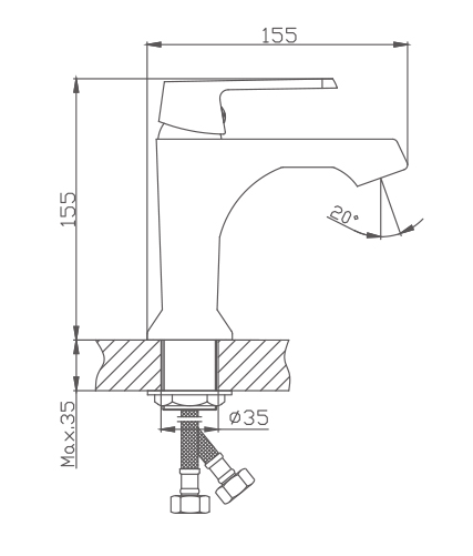 Смеситель для раковины Haiba-HB10804 (2)