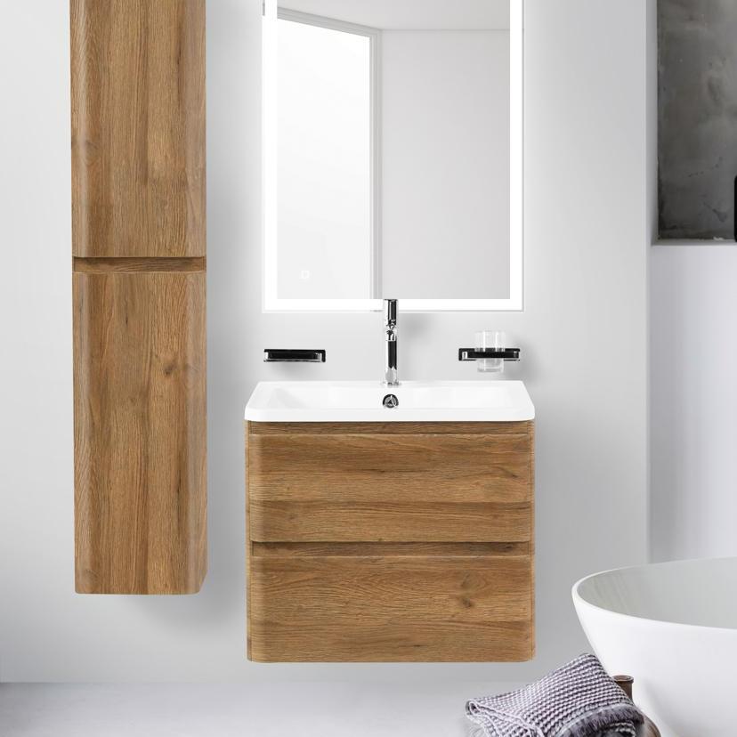 Тумба с раковиной подвесная BelBagno Albano 70 [Rovere Rustico, Матовая, Раковина BelBagno 70 BB700/