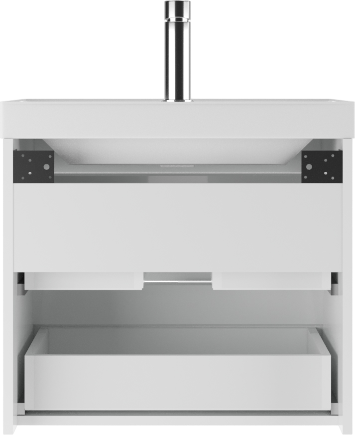 Тумба с раковиной Айсберг-Unit 60 Веста с двумя ящиками В2 подвесная (3)