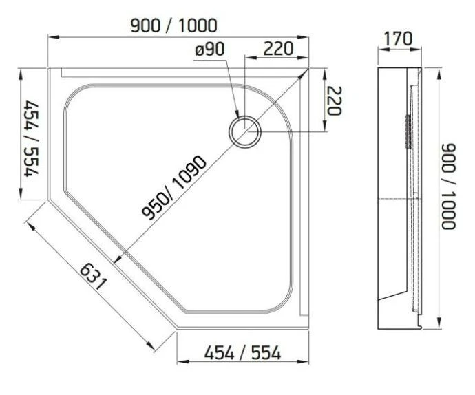 Душевой поддон Alex Baitler AB10017V-1 (4)