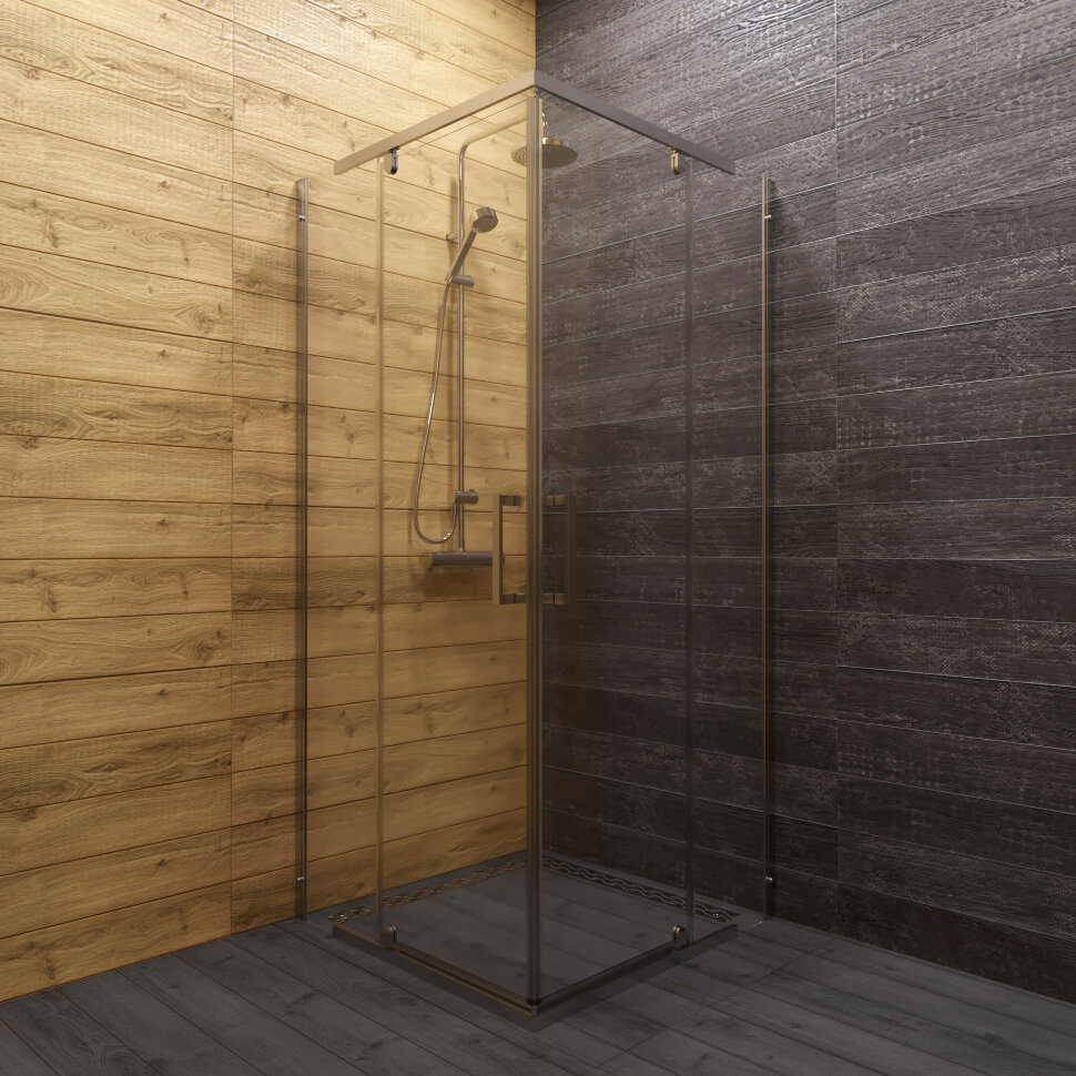 Душевое ограждение Каппа-Хром 90x90 (2)