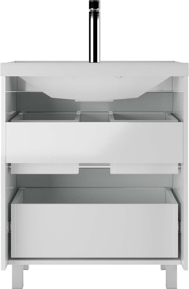 Тумба с раковиной Айсберг Bazis 70 Ева с двумя ящиками В2 (4)
