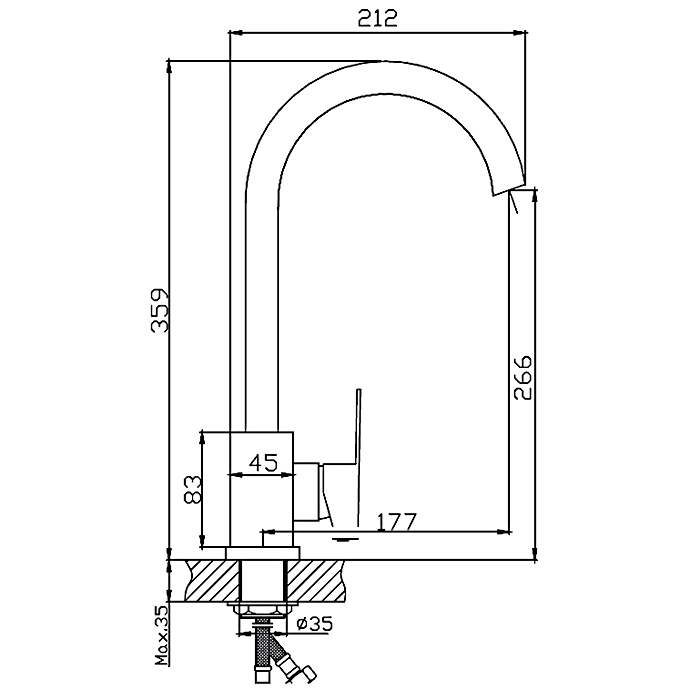 Смеситель для кухни Haiba HB802 HB70802 (2)