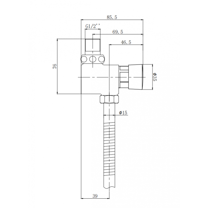 Кран писсуарный ZOLLEN PUSH (арт.PU42640400) нажимной с наружней подводкой (2)