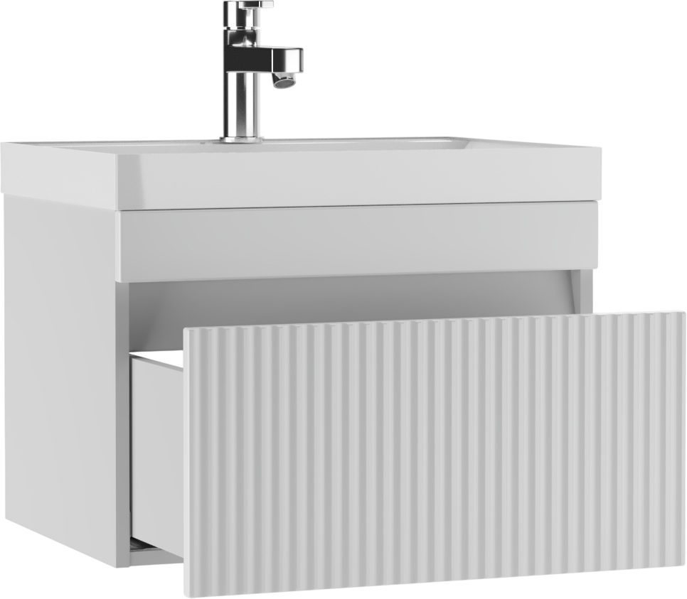 Тумба с раковиной Айсберг-Unit 60 Бриз с одним ящиком В1 (2)