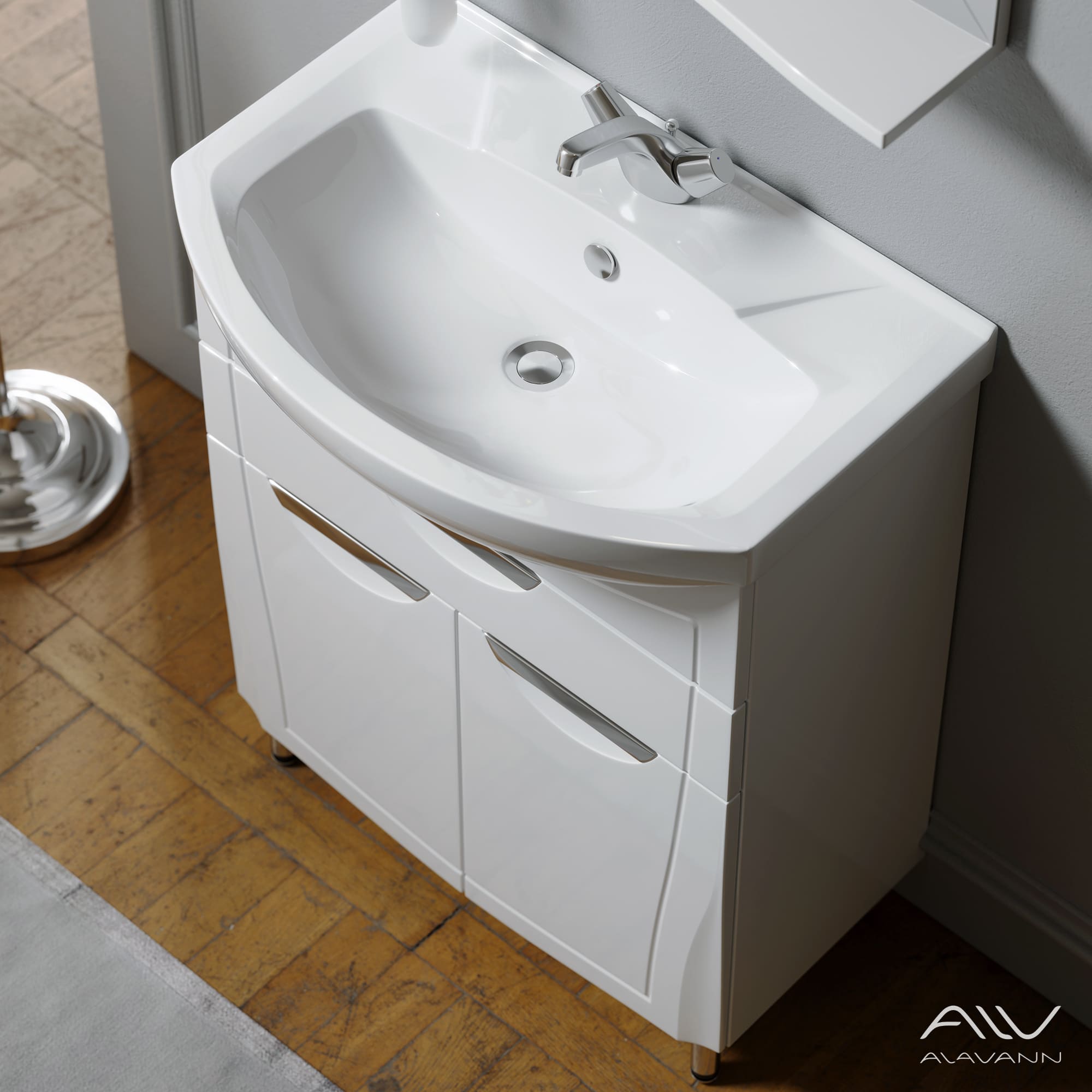 Тумба с раковиной Alavann Monaco 65 белая (3)