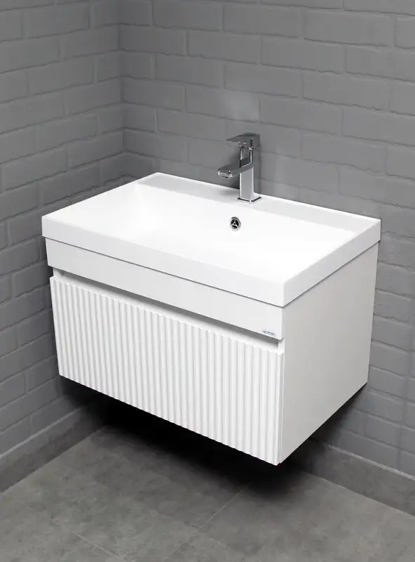 Тумба с раковиной Айсберг-UNIT 70 Бриз с одним ящиком В1 (2)