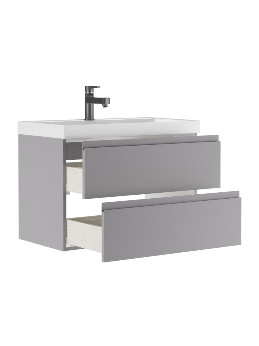 Тумба с раковиной Classica 80 Graffo светло-серый матовый В2 (3)
