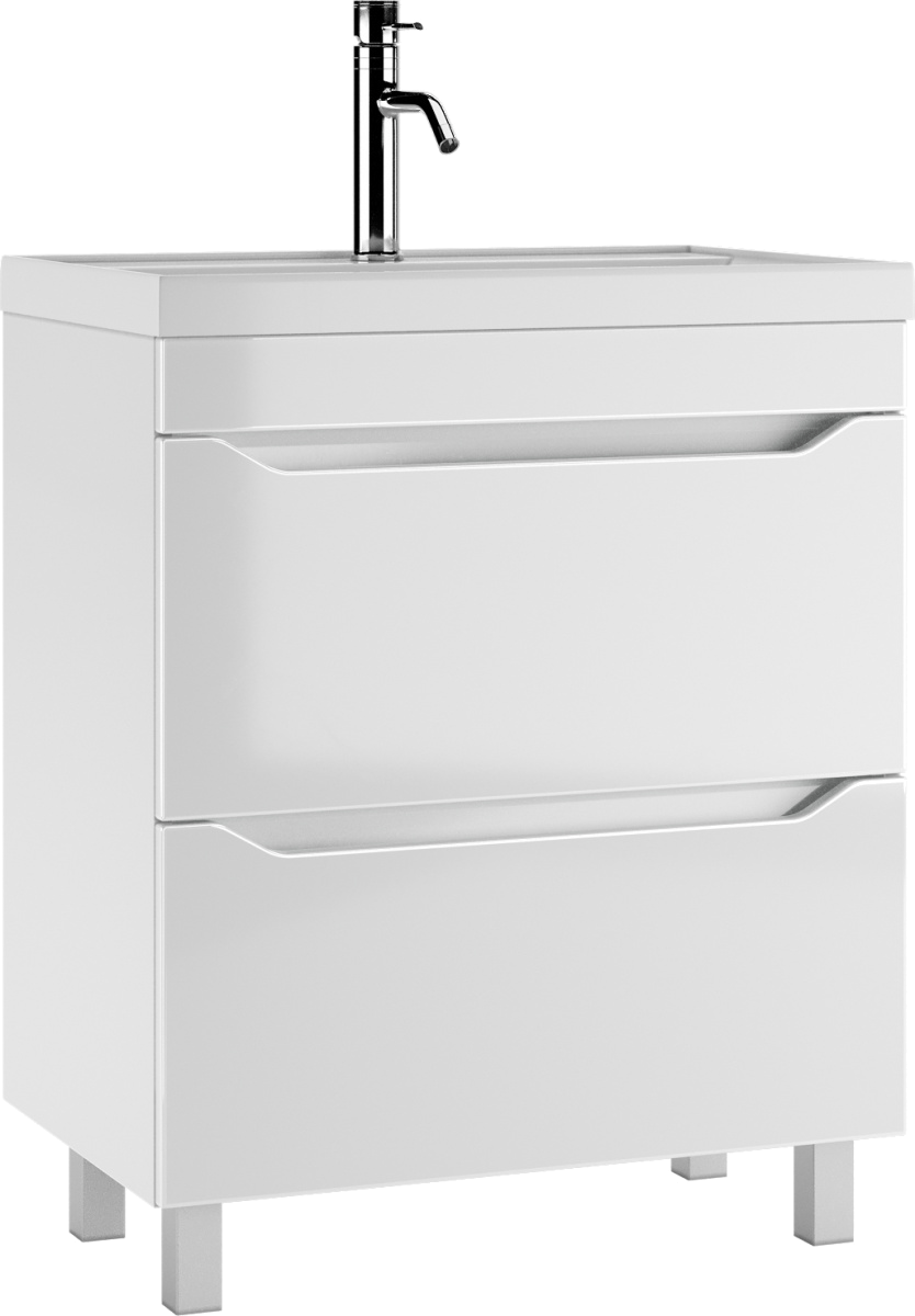 Тумба с раковиной Айсберг Bazis 70 Ева с двумя ящиками В2 (2)