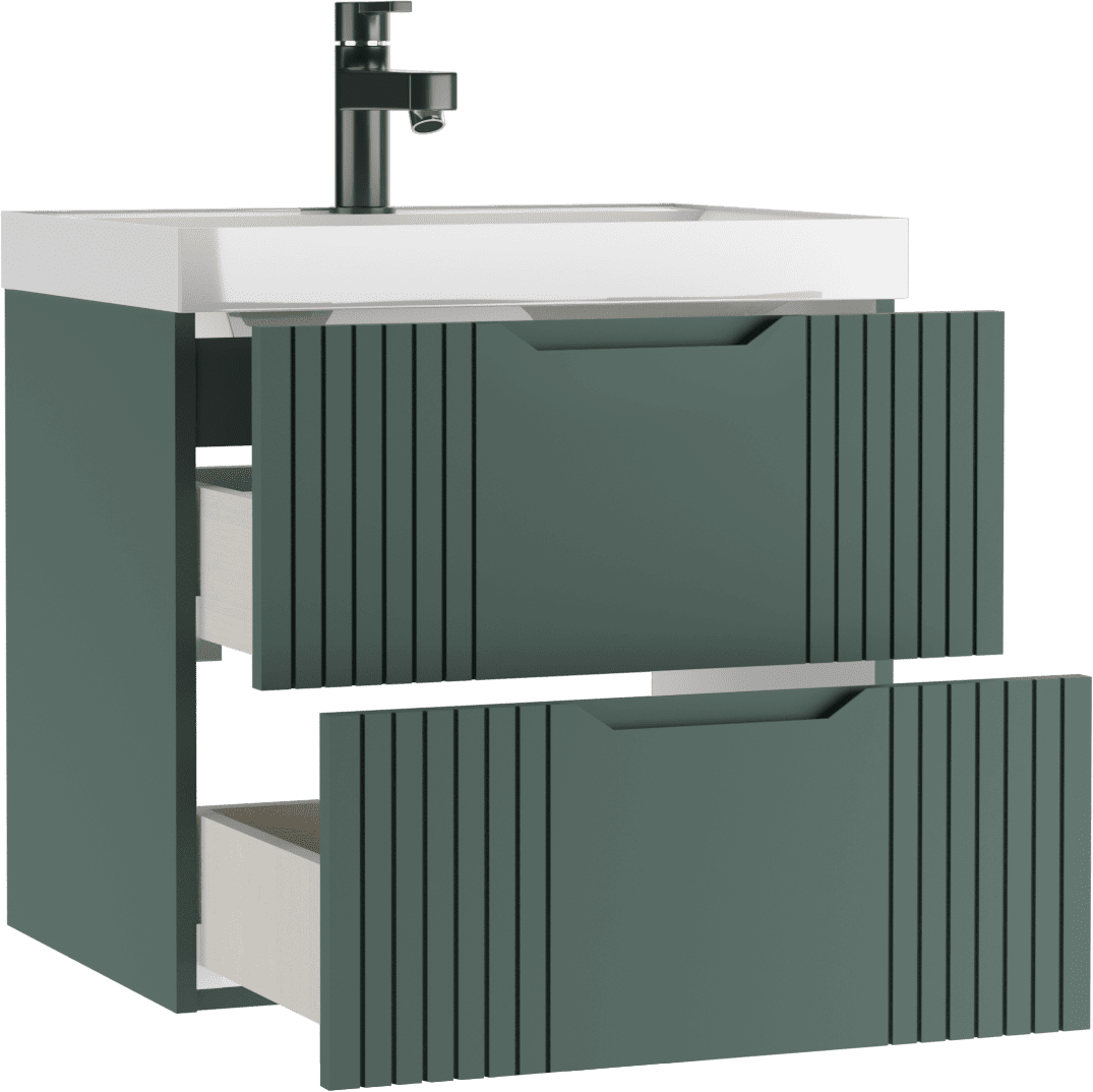 Тумба подвесная Домино Bazis 60 Garden В2 Зелёная (2)